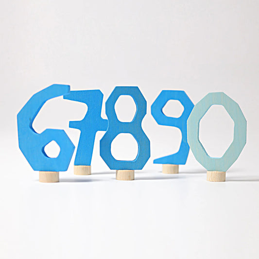 Grimm's Celebration Number Set 6, 7, 8, 9, 0 - Blue - Little Reef and Friends