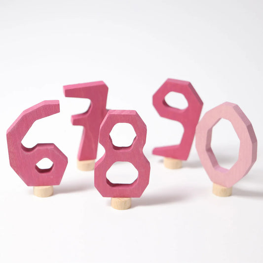 Grimm's Celebration Number Set 6, 7, 8, 9, 0 - Rose - Little Reef and Friends