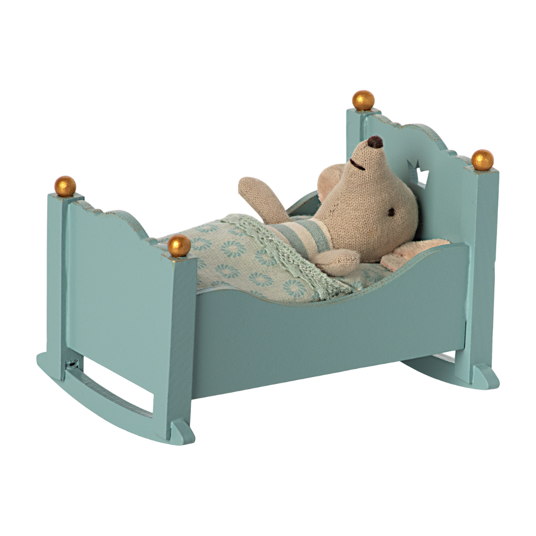 Maileg Cradle Baby | Mouse - Blue - Little Reef and Friends
