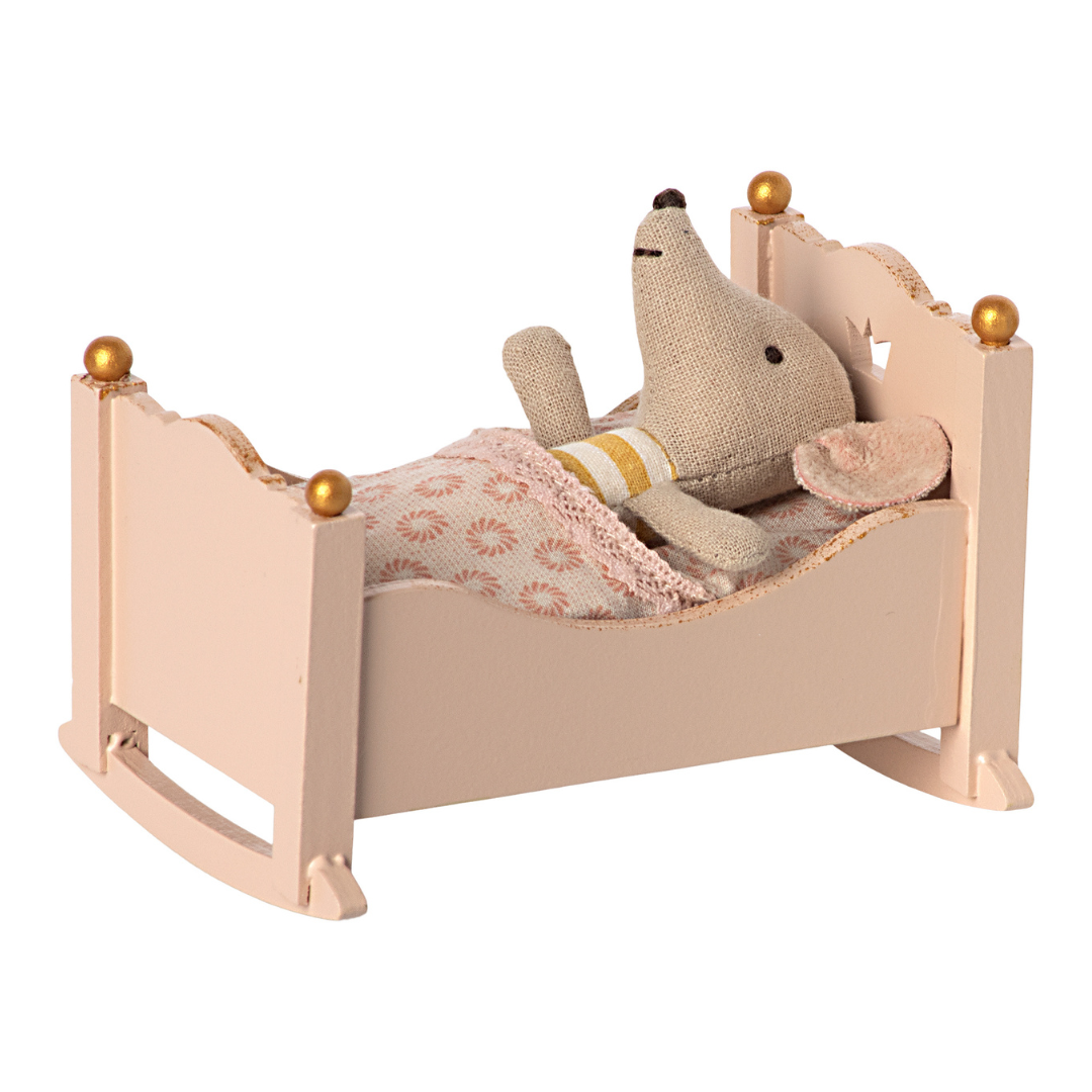 Maileg Cradle Baby | Mouse - Rose - Little Reef and Friends