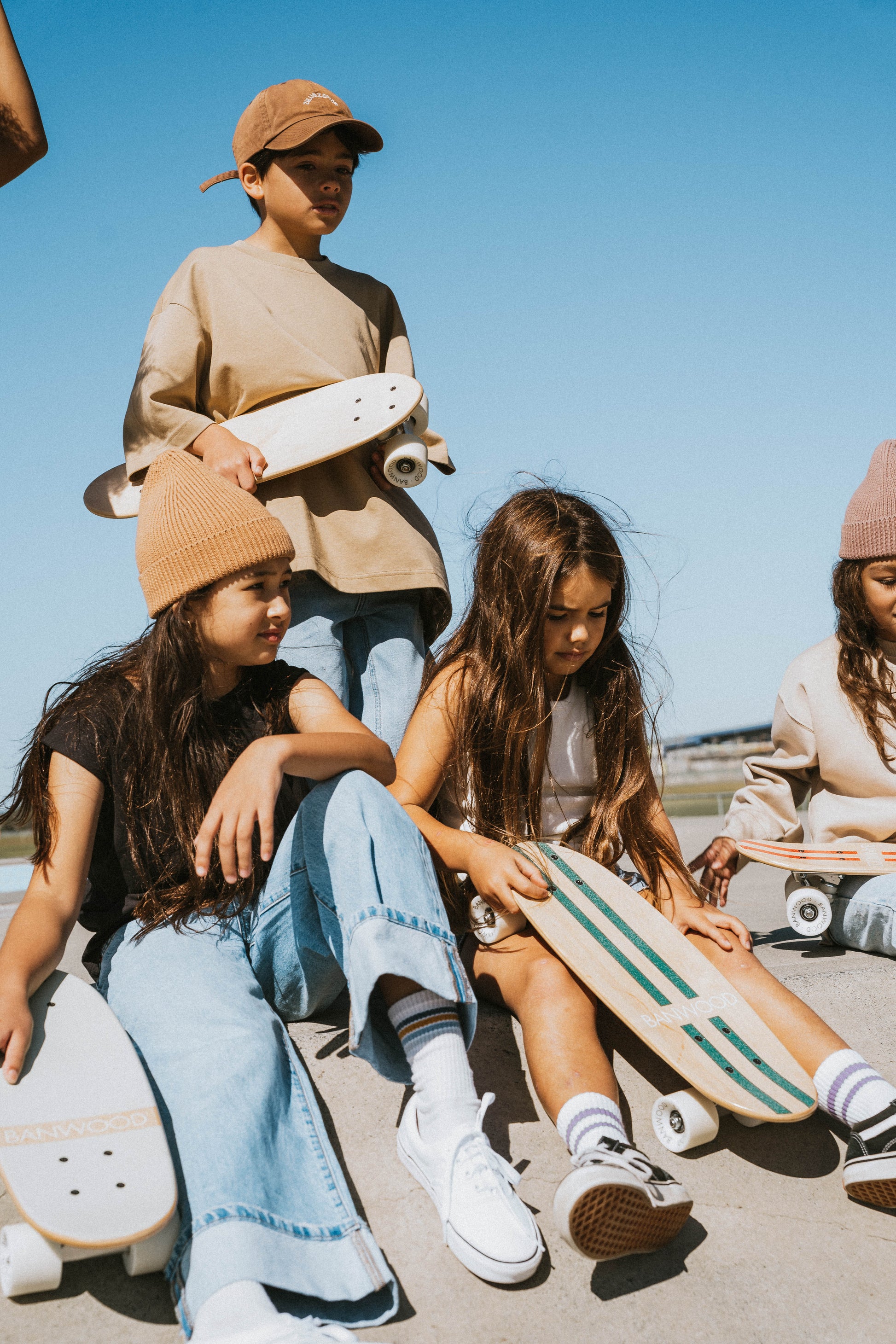 Banwood Skateboard - Green Stripes - Little Reef and Friends