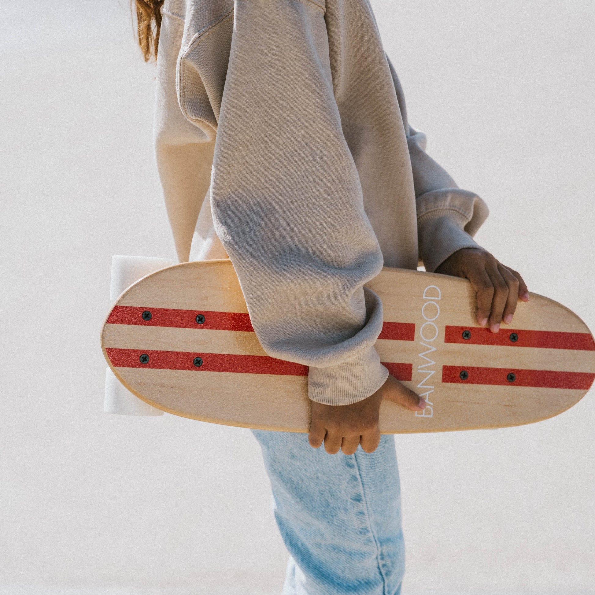 Banwood Skateboard - Red Stripes - Little Reef and Friends