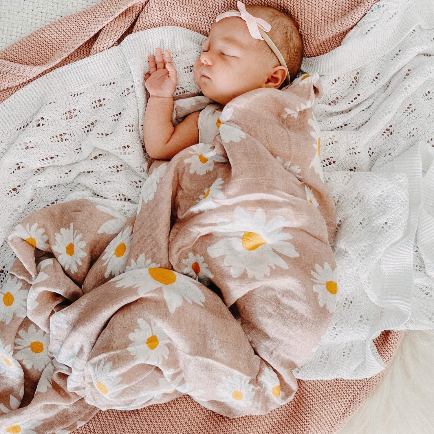 Daisy Chain Muslin Swaddle - Little Reef and Friends