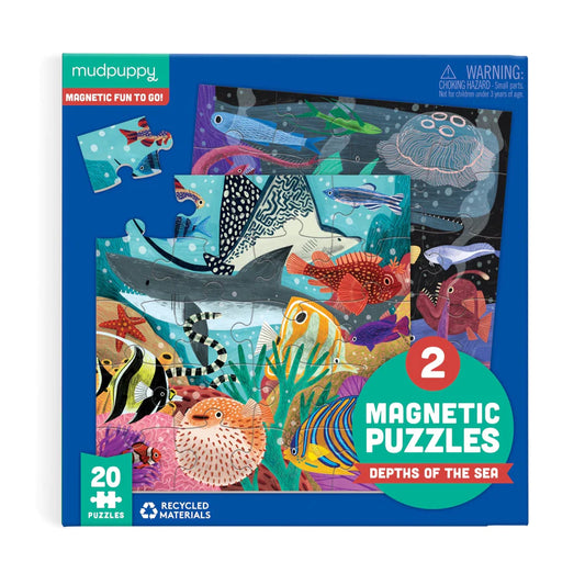 Mudpuppy Depths Of The Sea Magnetic Puzzle Double-Sided 20pc - Little Reef and Friends