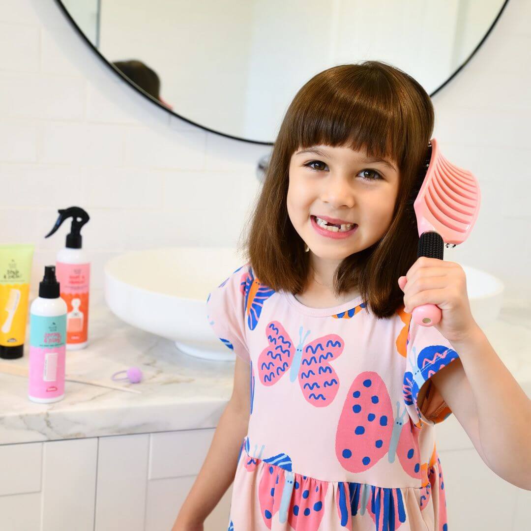 Slick Kids Detangler Hair Brush - Pink - Little Reef and Friends