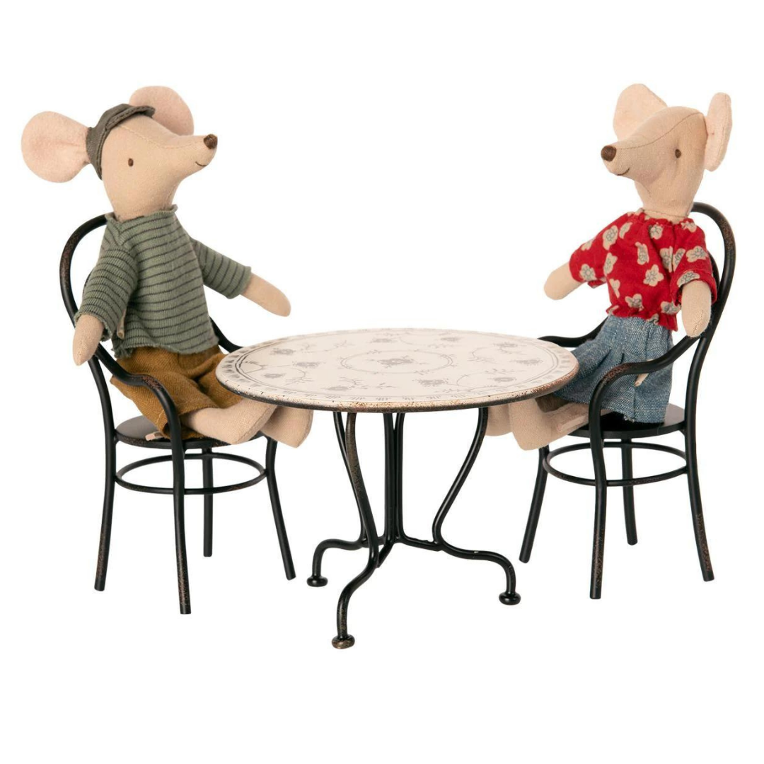 Maileg Dining Table With 2 Chairs Set | Miniature - Little Reef and Friends
