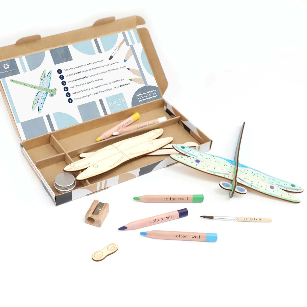 Cotton Twist Craft Kit Activity Box - Dragonfly Glider - Little Reef and Friends