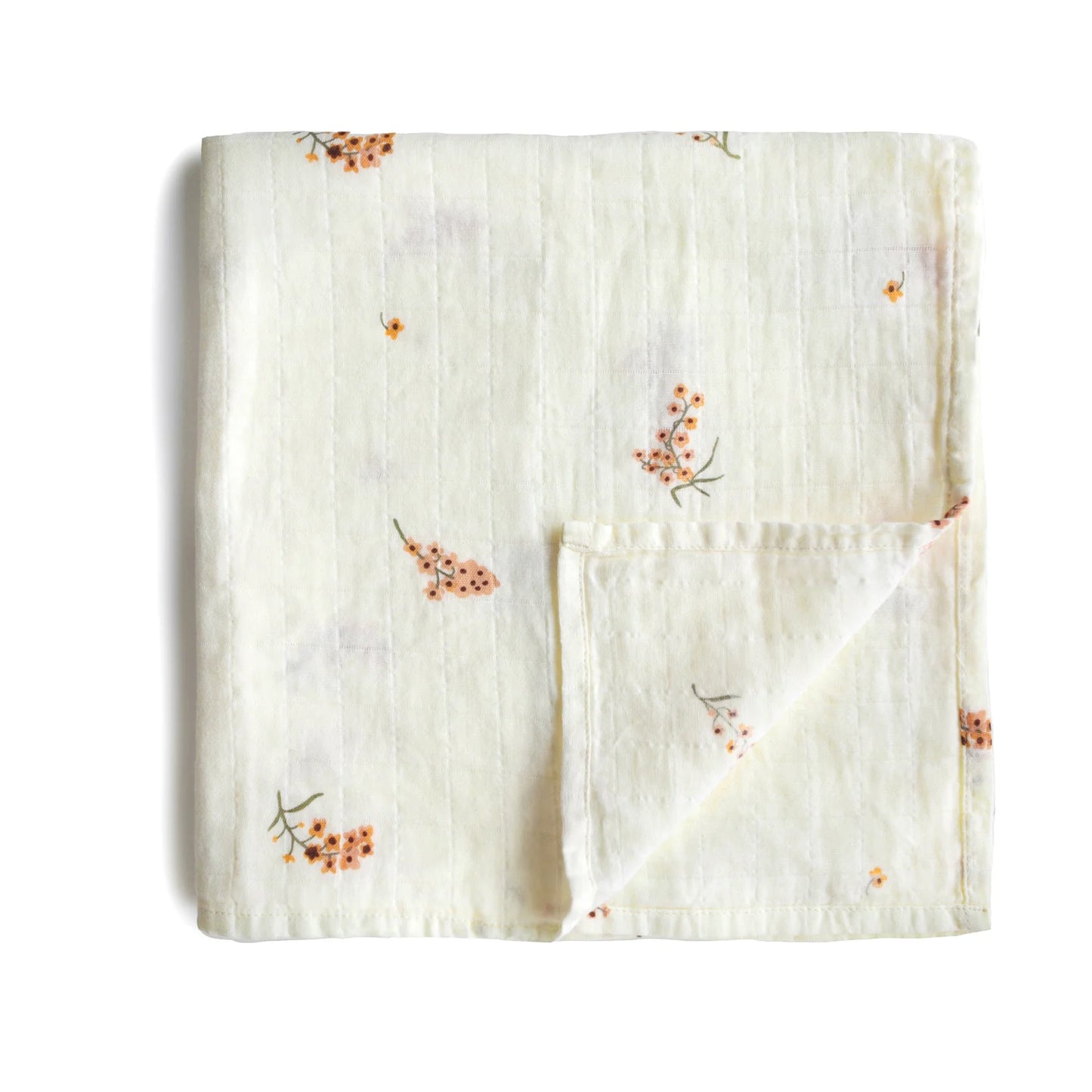 Mushie Organic Muslin Swaddle -  Flowers - Little Reef and Friends