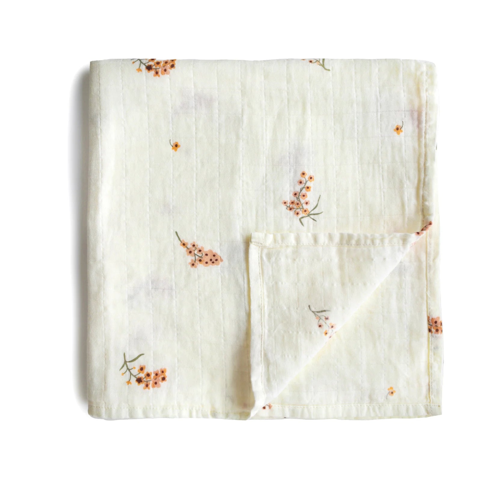 Mushie Organic Muslin Swaddle -  Flowers - Little Reef and Friends