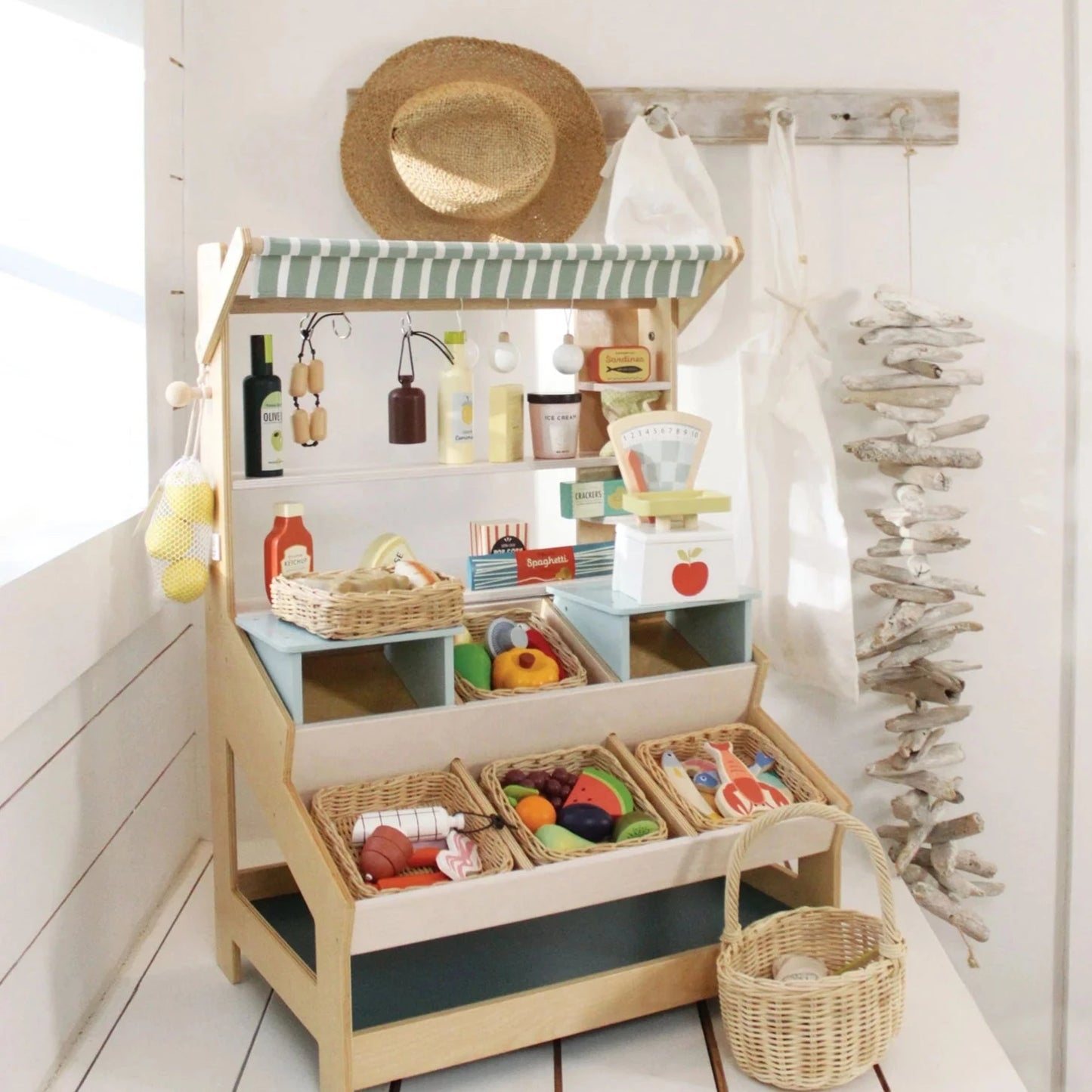 Tender Leaf Toys General Store Wooden Market Stall - Little Reef and Friends