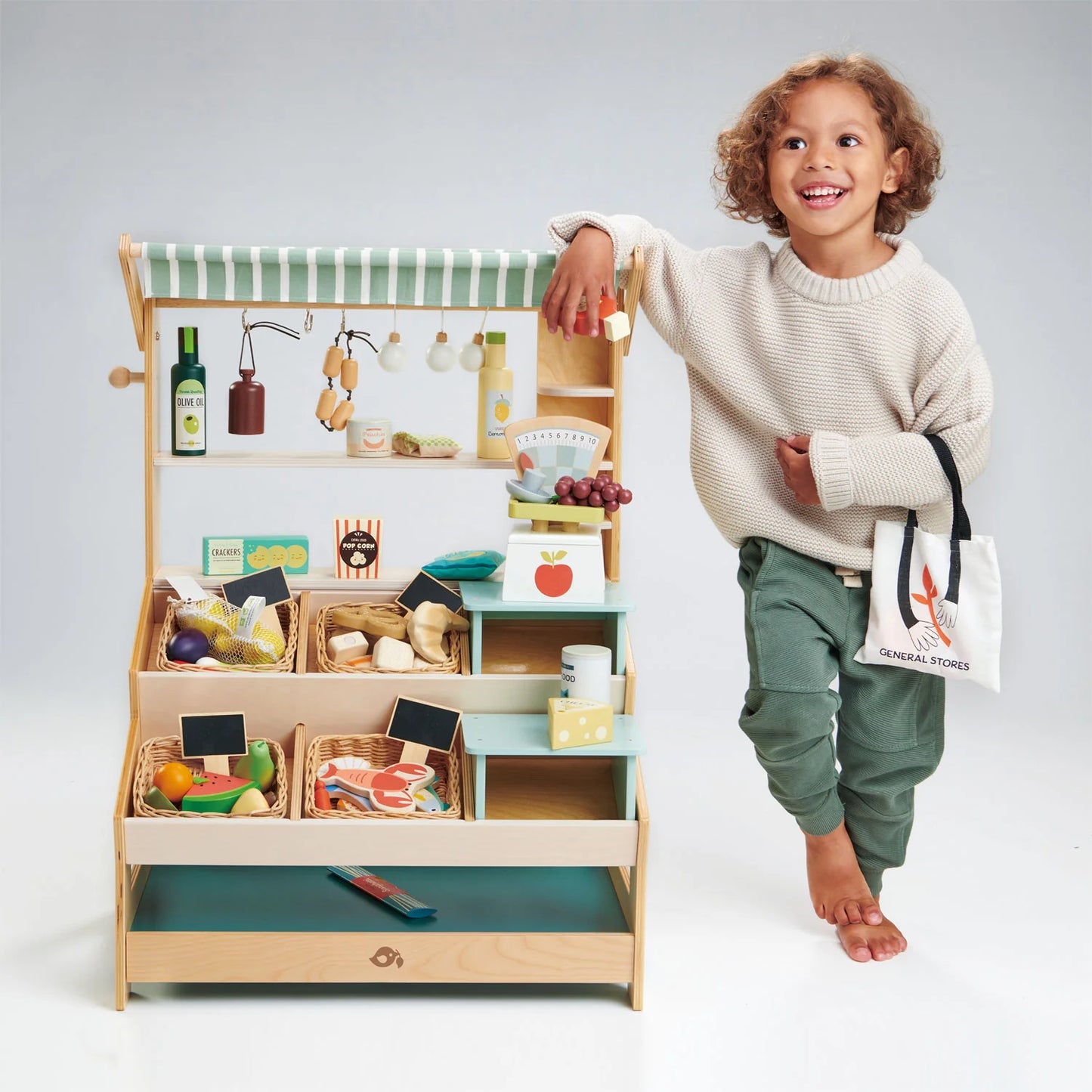 Tender Leaf Toys General Store Wooden Market Stall - Little Reef and Friends