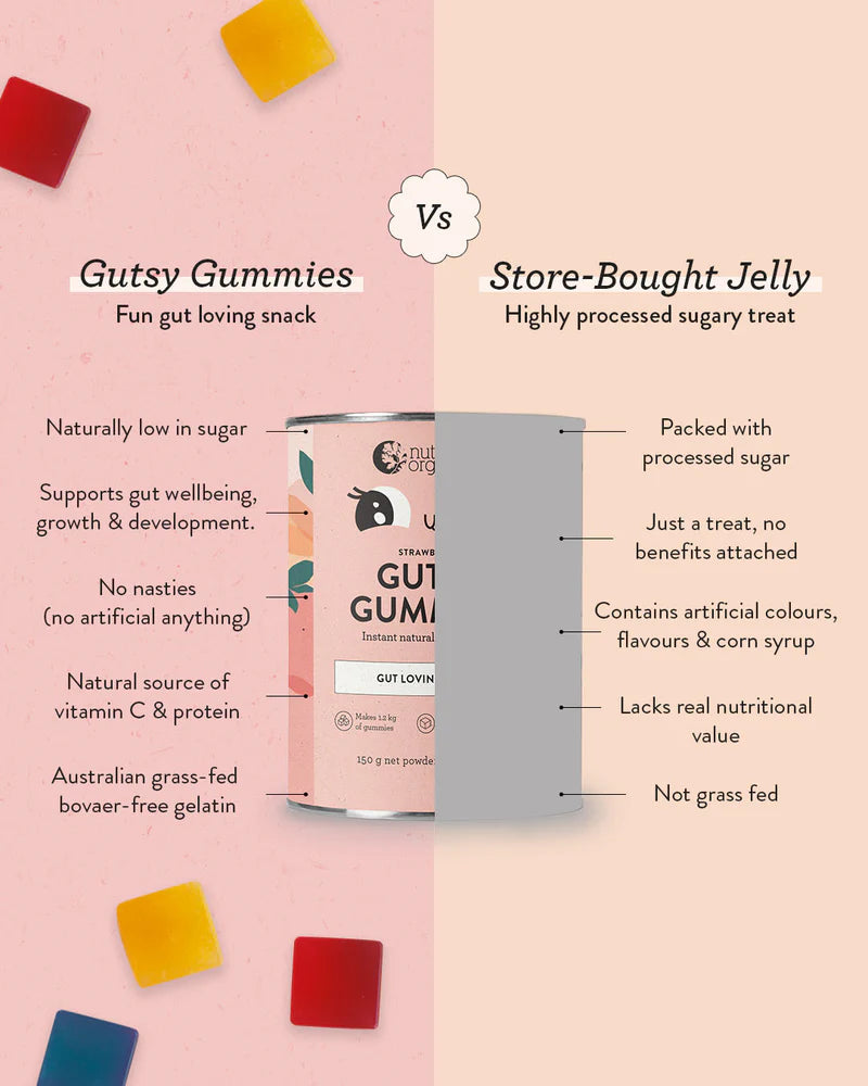 Nutra Naturals Gutsy Gummies - Strawberry 150g - Little Reef and Friends