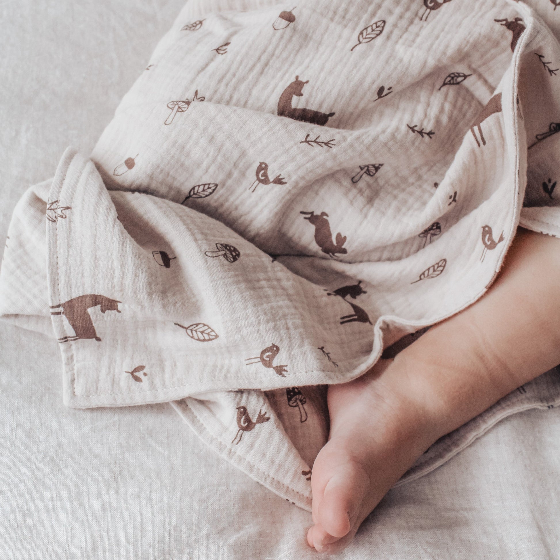 Over The Dandelions Organic Hooded Baby & Toddler Towel - Woodlands - Little Reef and Friends
