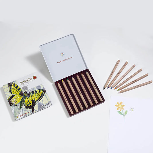 Stockmar Hexagonal Colour Pencils Metal Case - 12 Colours