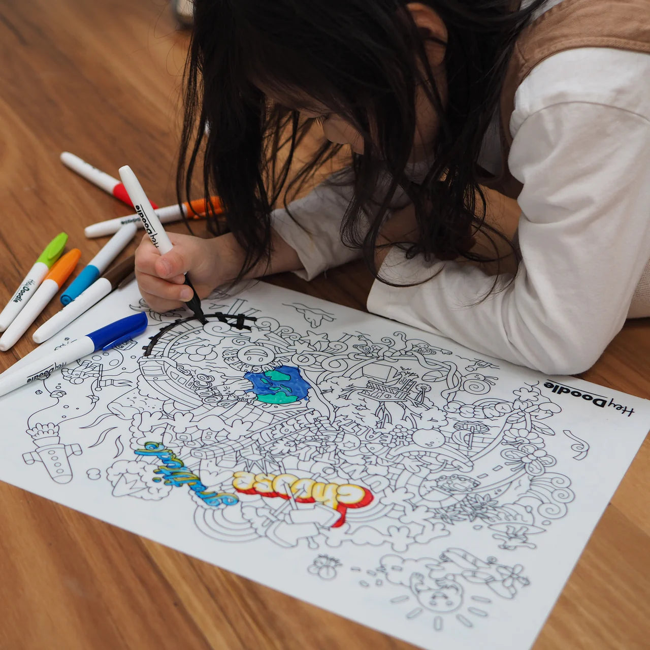 HeyDoodle Reusable Large Playmat - Brighter Days - Little Reef and Friends