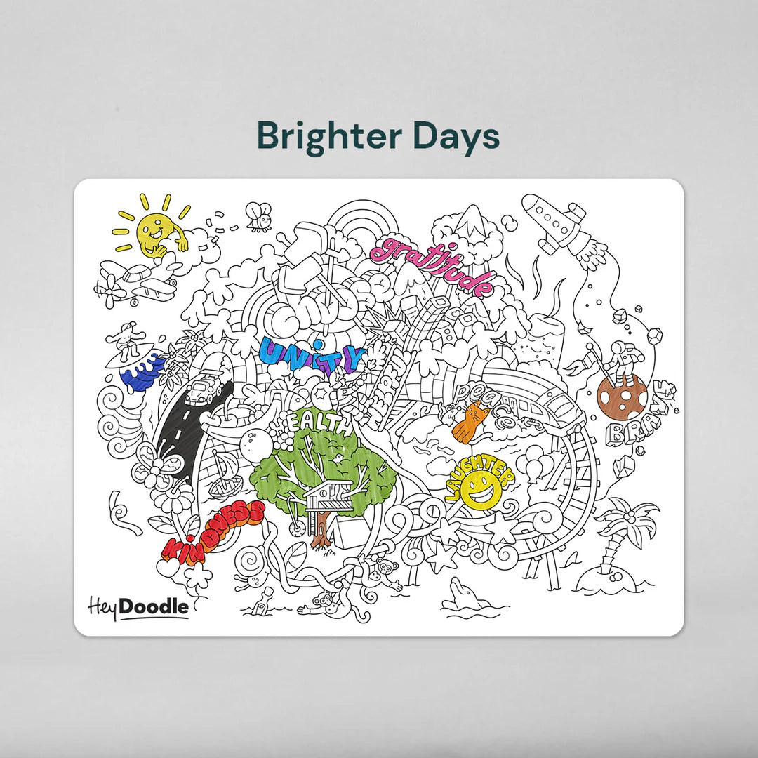 HeyDoodle Reusable Large Playmat - Brighter Days - Little Reef and Friends