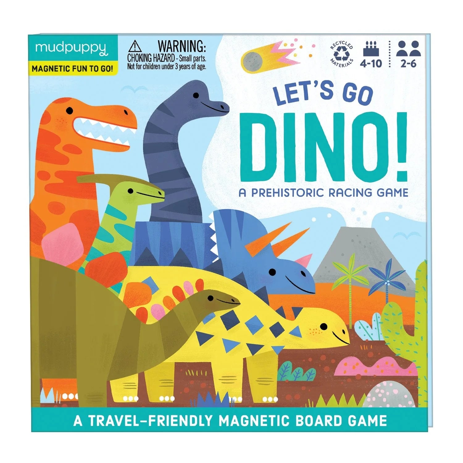 Mudpuppy Let's Go Dino Magnetic Board Game - Little Reef and Friends