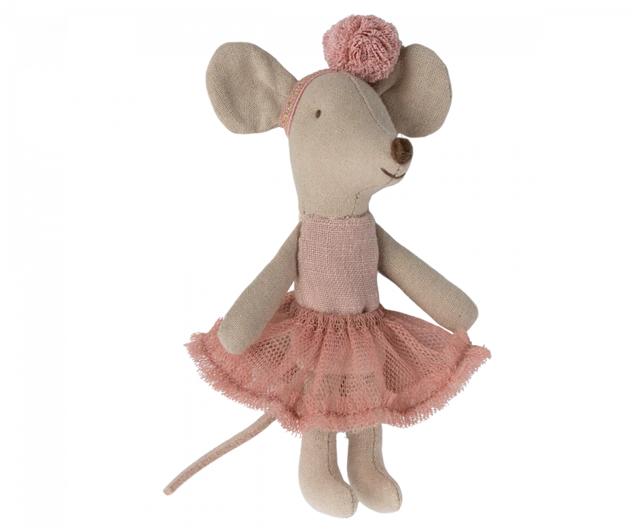 Maileg Little Sister Ballerina Mouse - Rose - Little Reef and Friends
