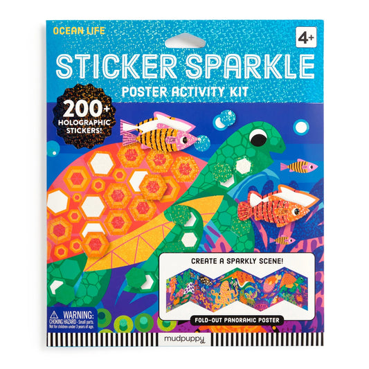 Mudpuppy Sticker Sparkle Activity Kit - Ocean Life - Little Reef and Friends
