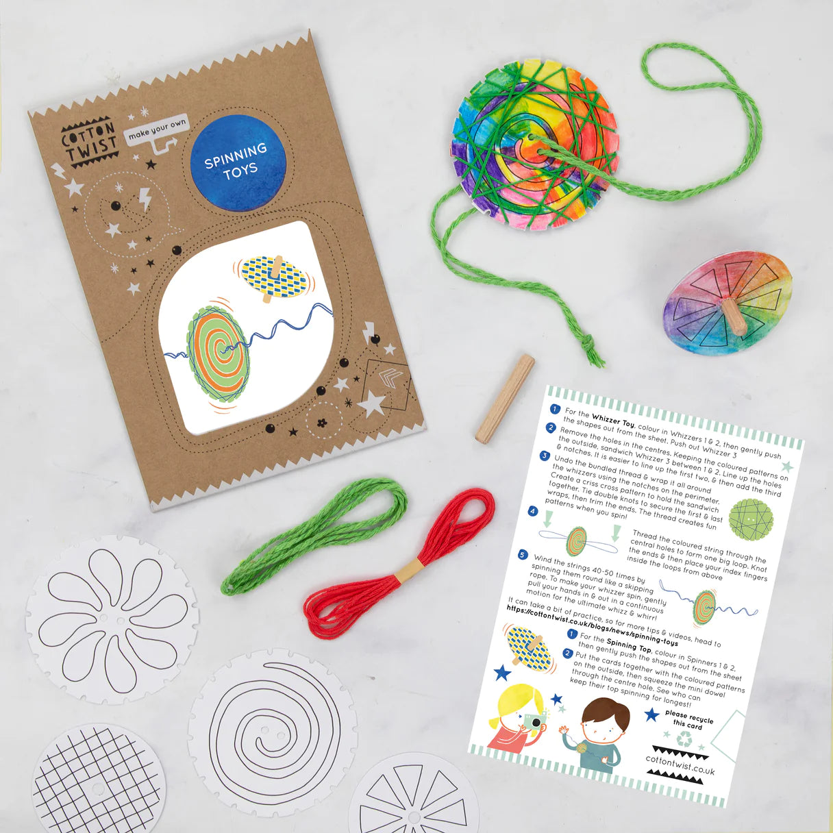 Cotton Twist Make Your Own - Spinning Toys Kit - Little Reef and Friends