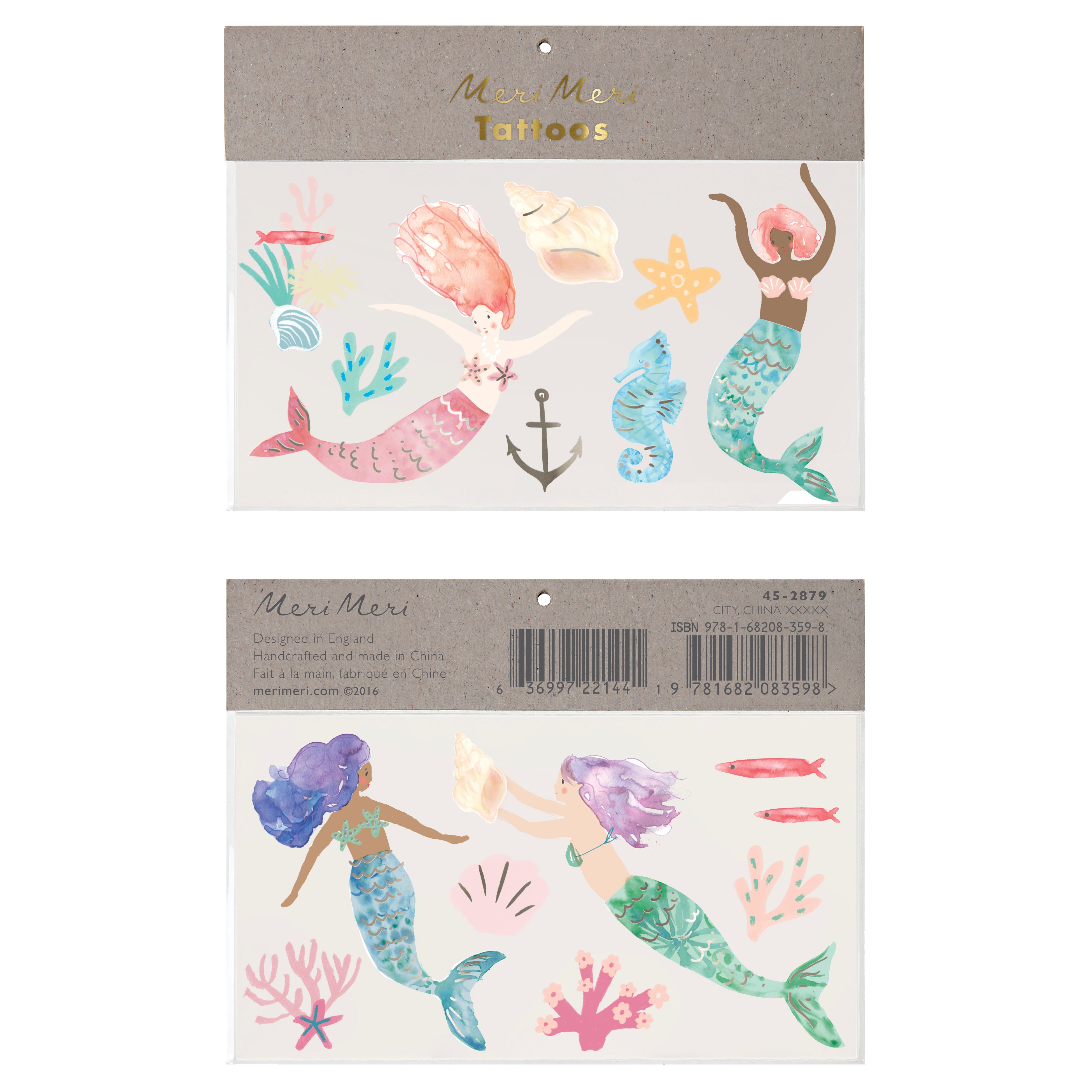 Meri Meri Sign Meri Meri Temporary Tattoos - Mermaids – Little Reef and Friends