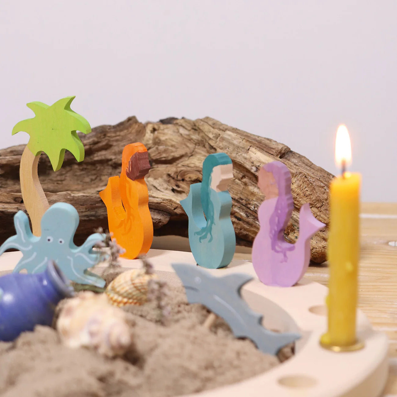 Grimm's Candle Holder Decoration - Mermaid | Aquamarine - Little Reef and Friends