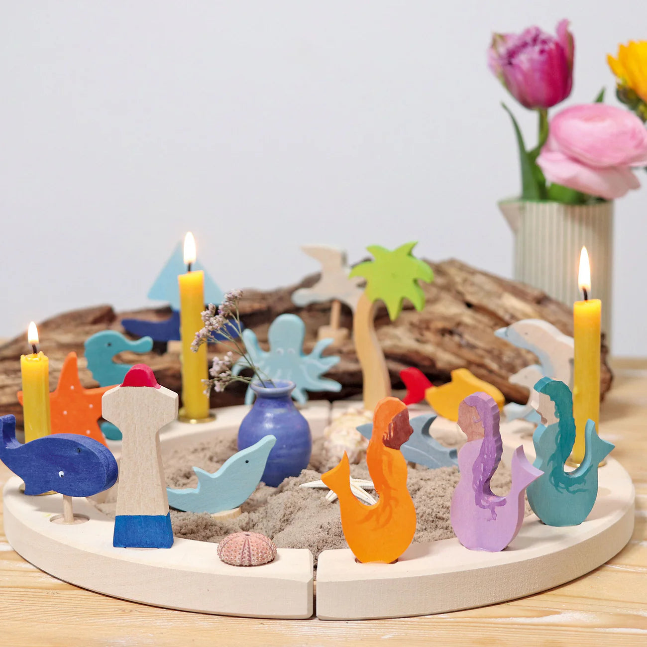 Grimm's Candle Holder Decoration - Mermaid | Aquamarine - Little Reef and Friends