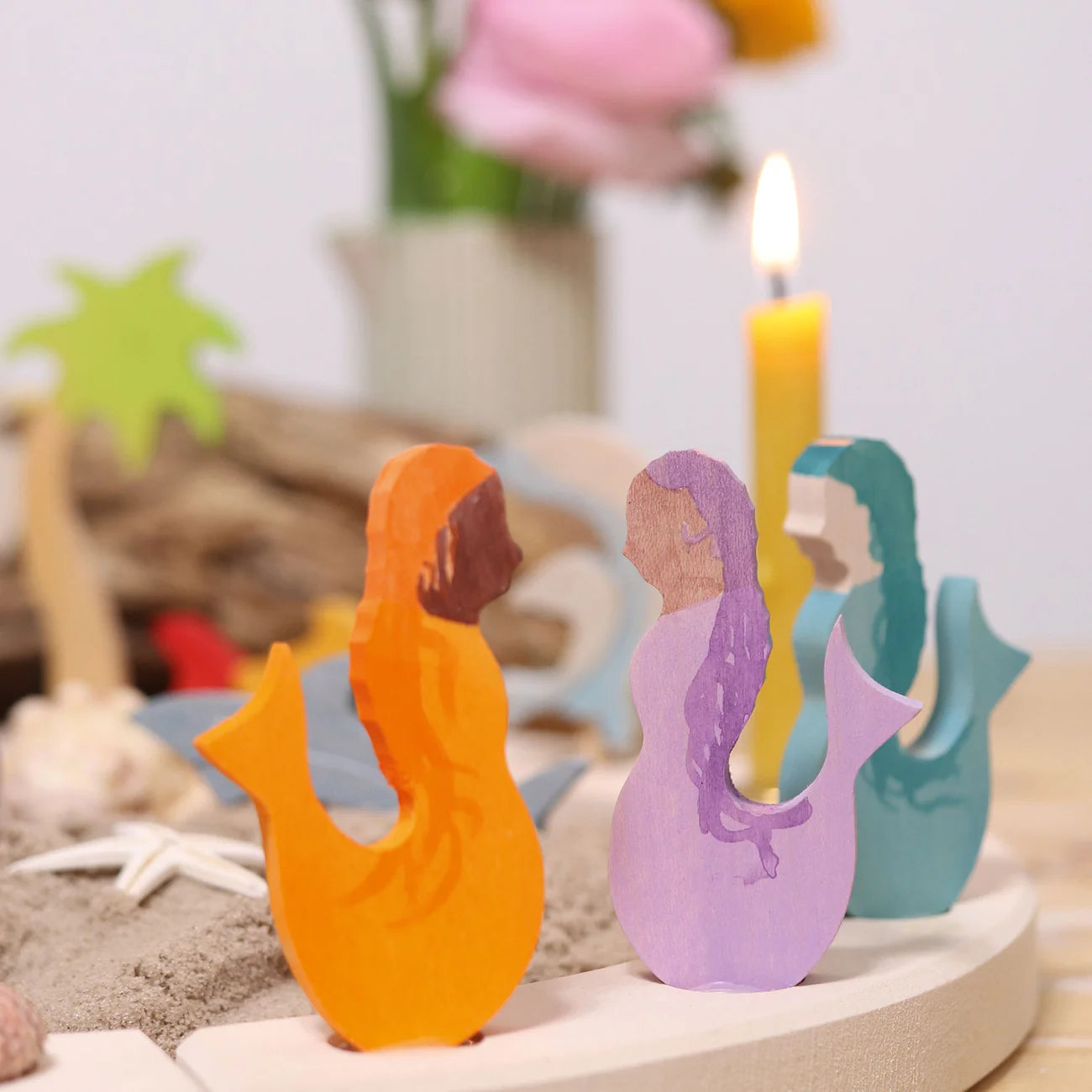 Grimm's Candle Holder Decoration - Mermaid | Amethyst - Little Reef and Friends