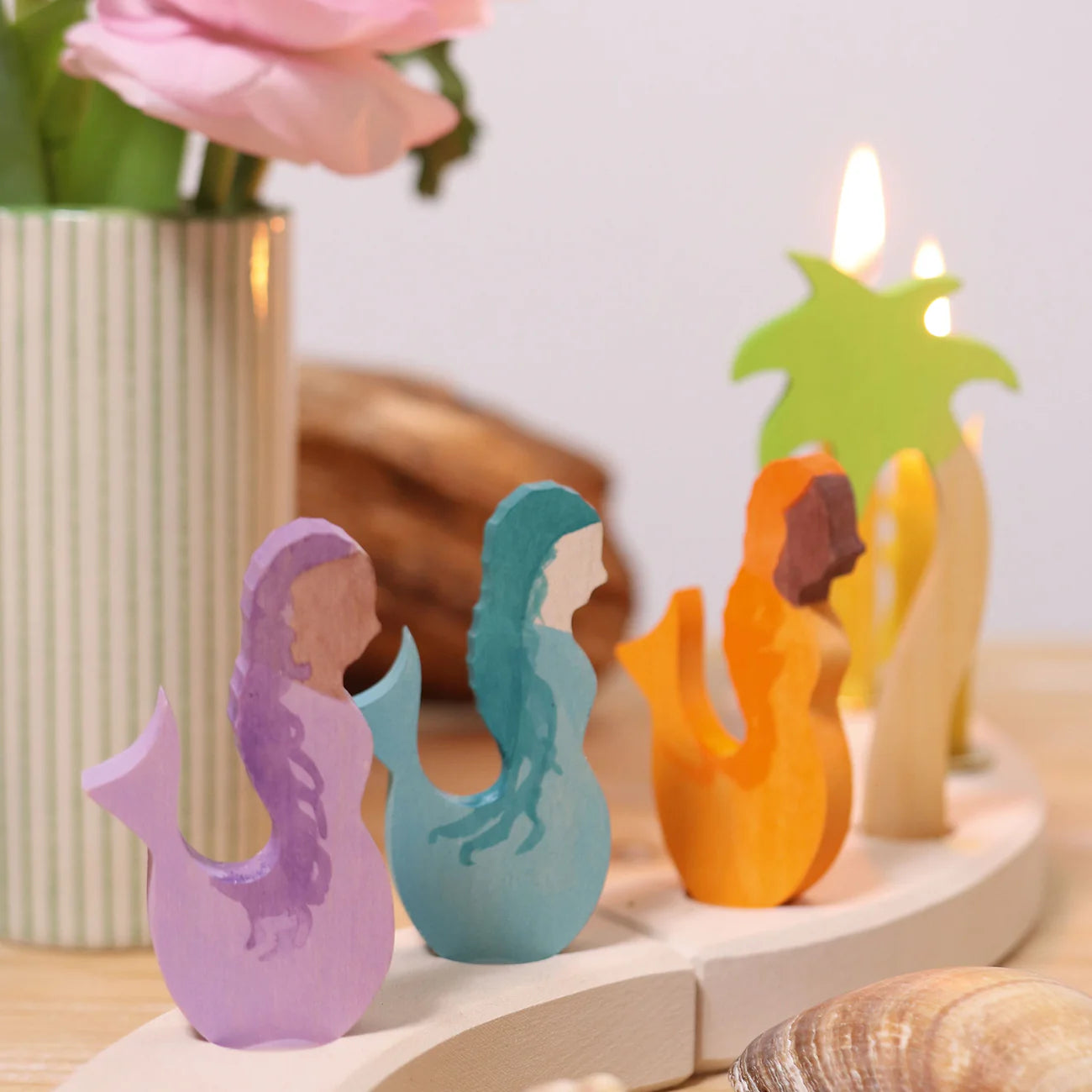 Grimm's Candle Holder Decoration - Mermaid | Amethyst - Little Reef and Friends