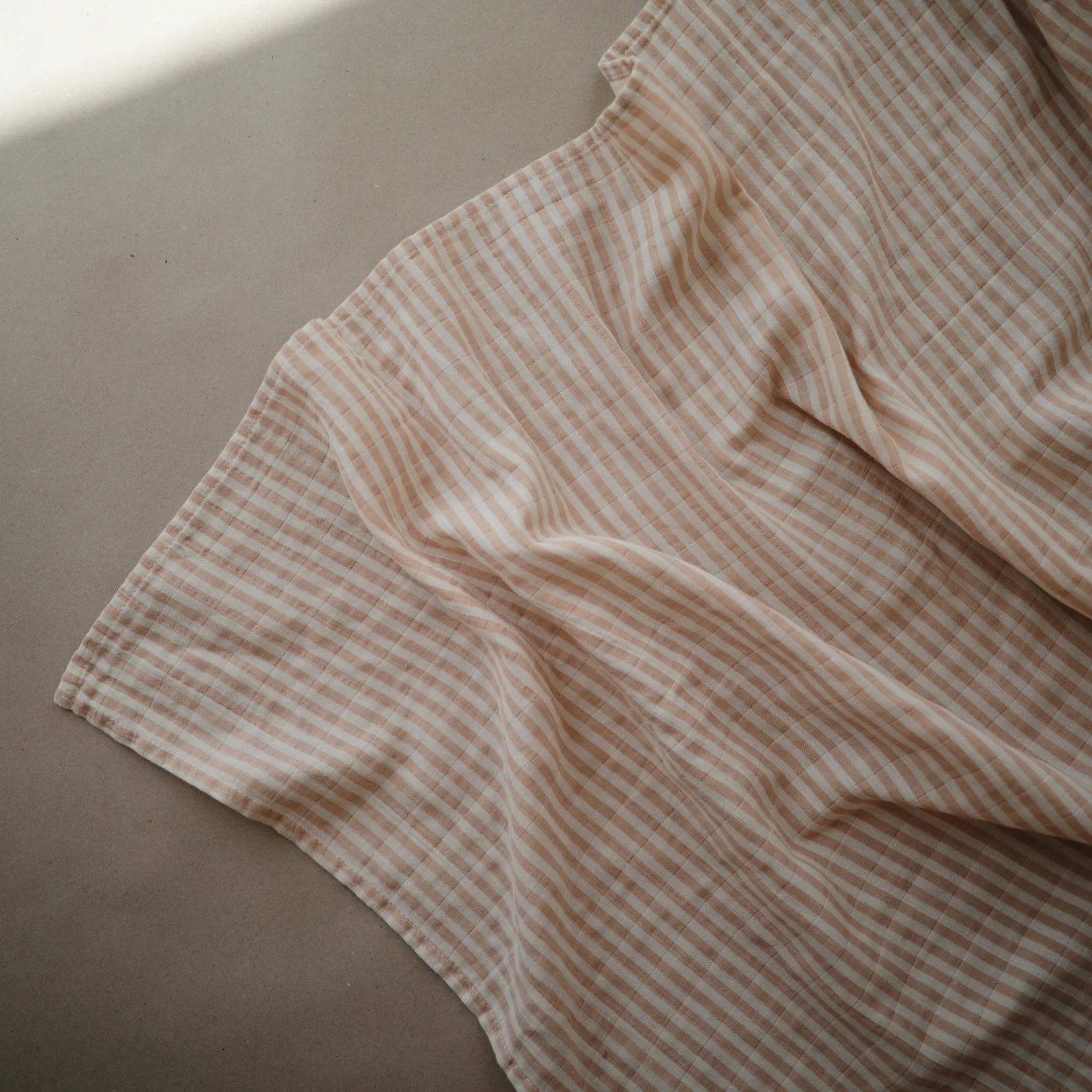 Mushie Organic Muslin Swaddle - Natural Stripes - Little Reef and Friends