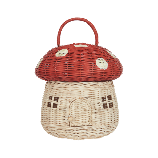 Olli Ella Mushroom Basket - Red - Little Reef and Friends