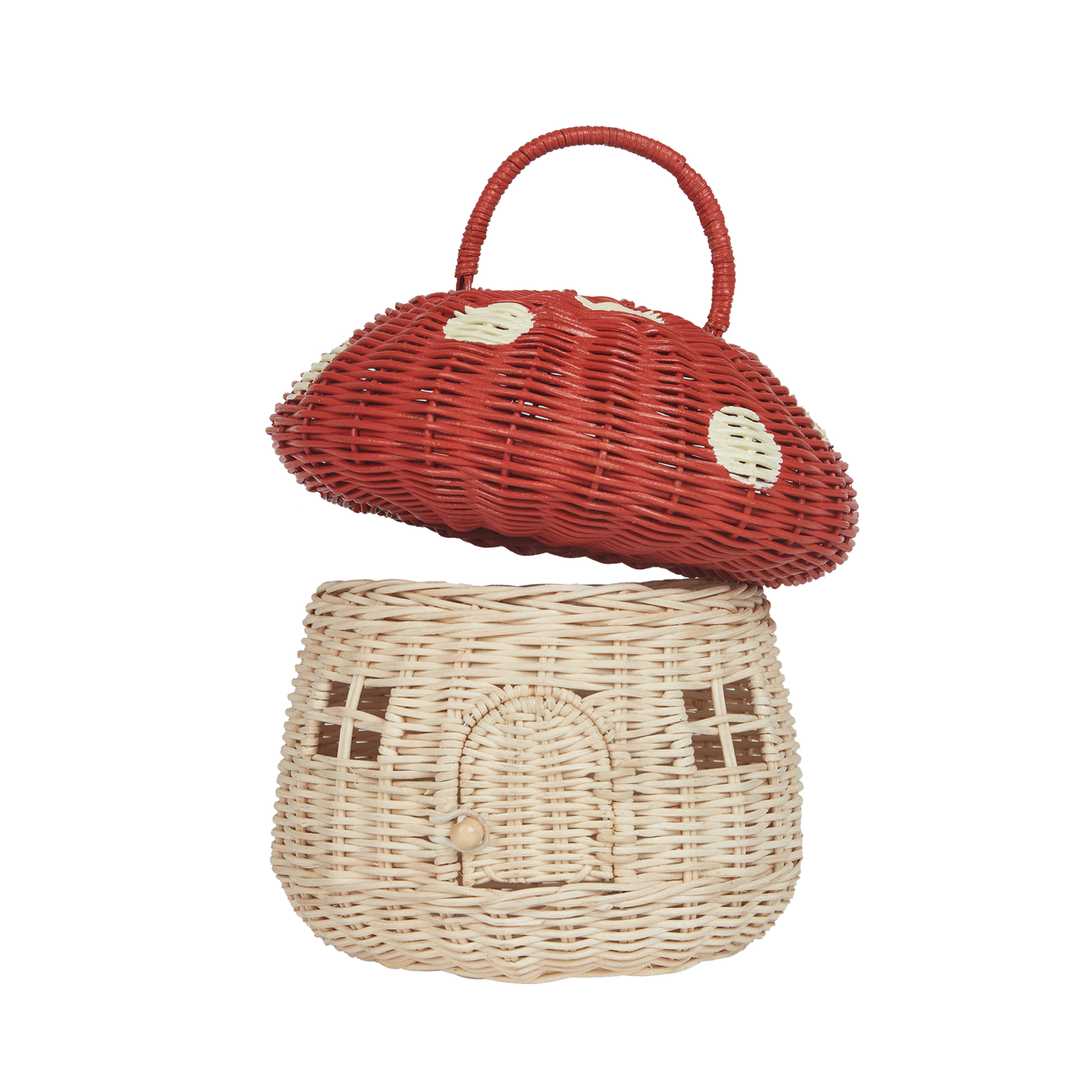 Olli Ella Mushroom Basket - Red - Little Reef and Friends