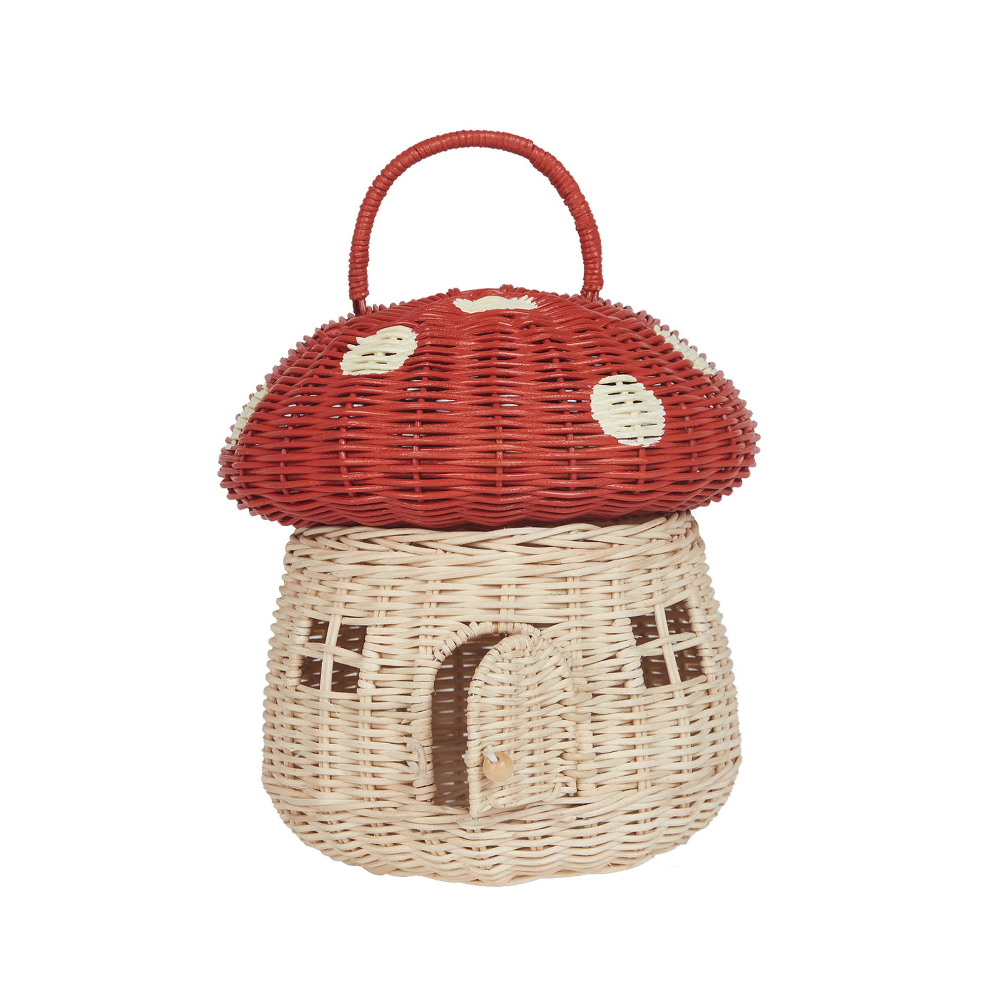 Olli Ella Mushroom Basket - Red - Little Reef and Friends