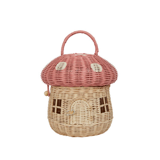 Olli Ella Mushroom Basket - Musk - Little Reef and Friends