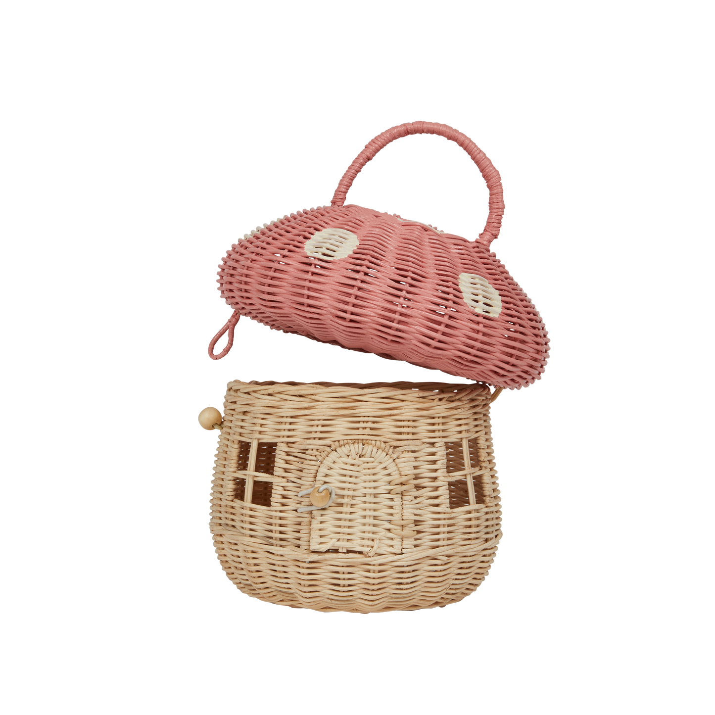 Olli Ella Mushroom Basket - Musk - Little Reef and Friends