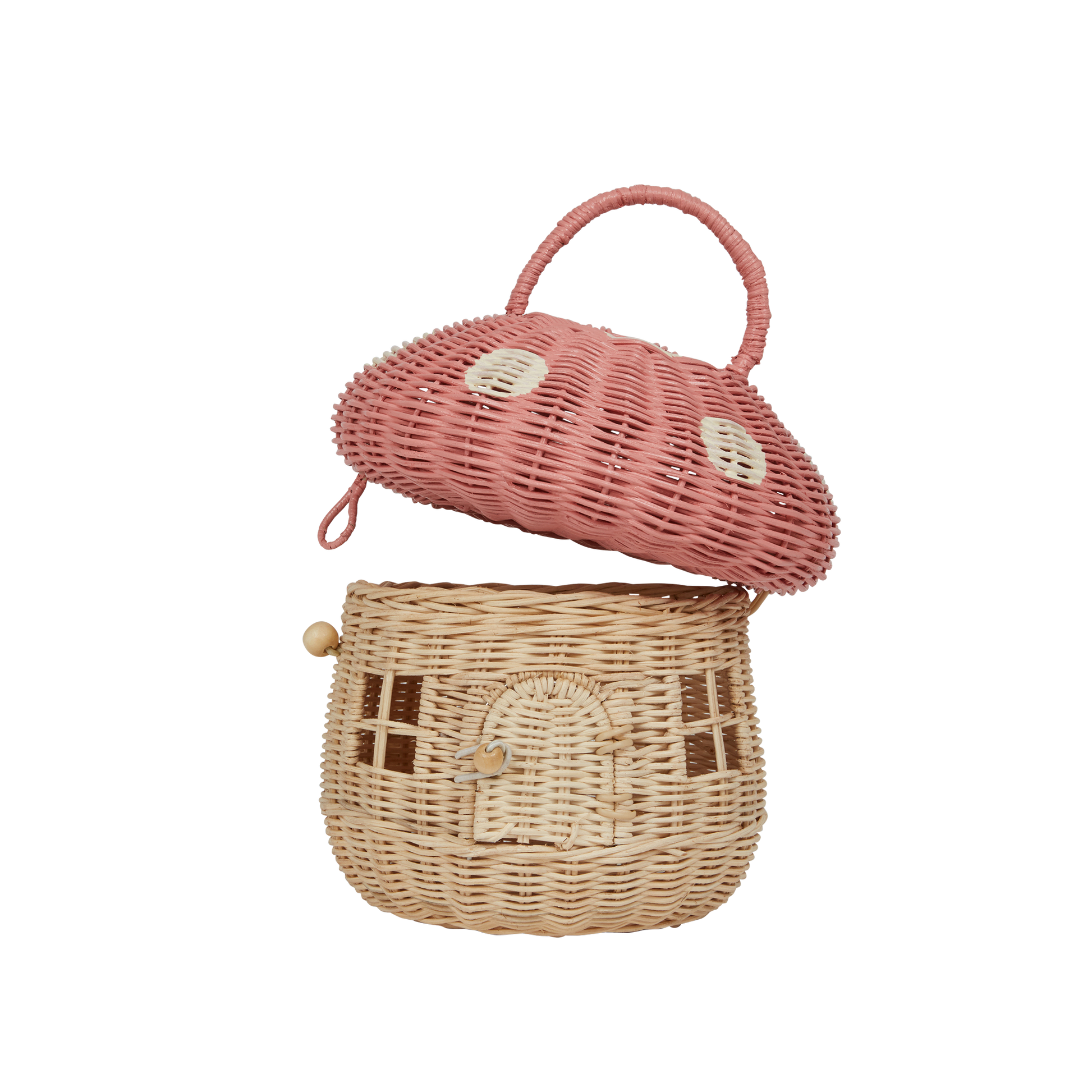 Olli Ella Mushroom Basket - Musk - Little Reef and Friends