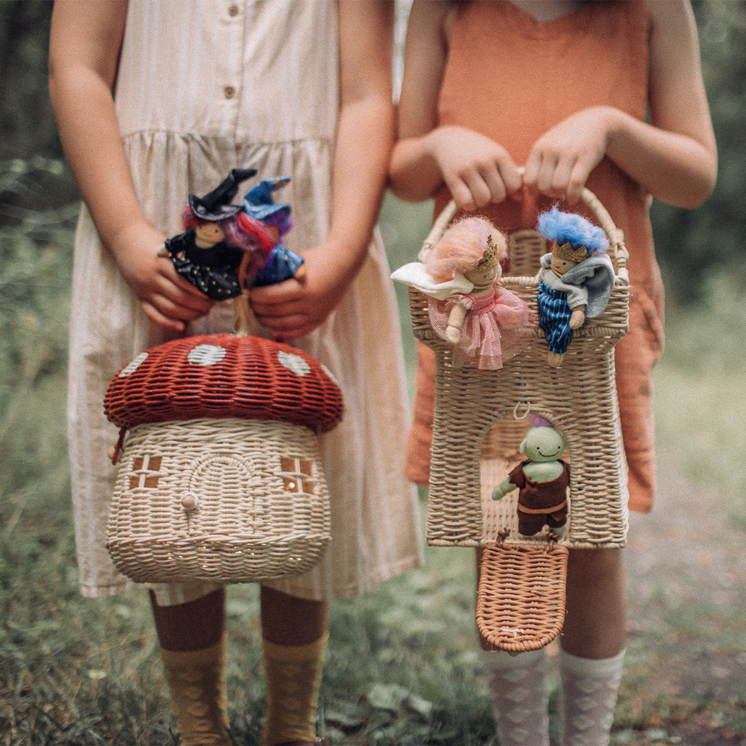 Olli Ella Mushroom Basket - Red - Little Reef and Friends