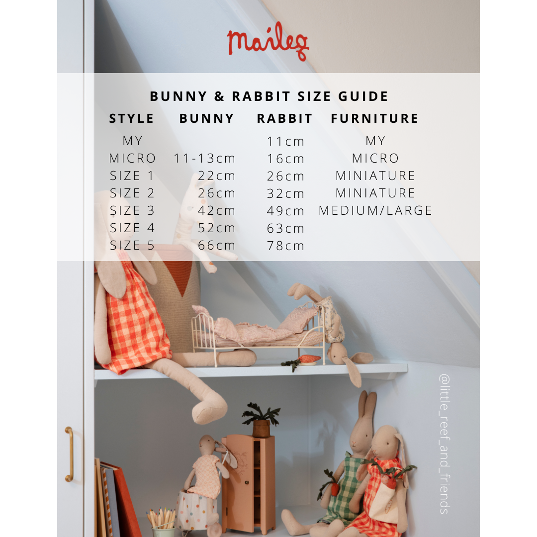 Maileg Rabbit | Size 1 - Overalls - Little Reef and Friends