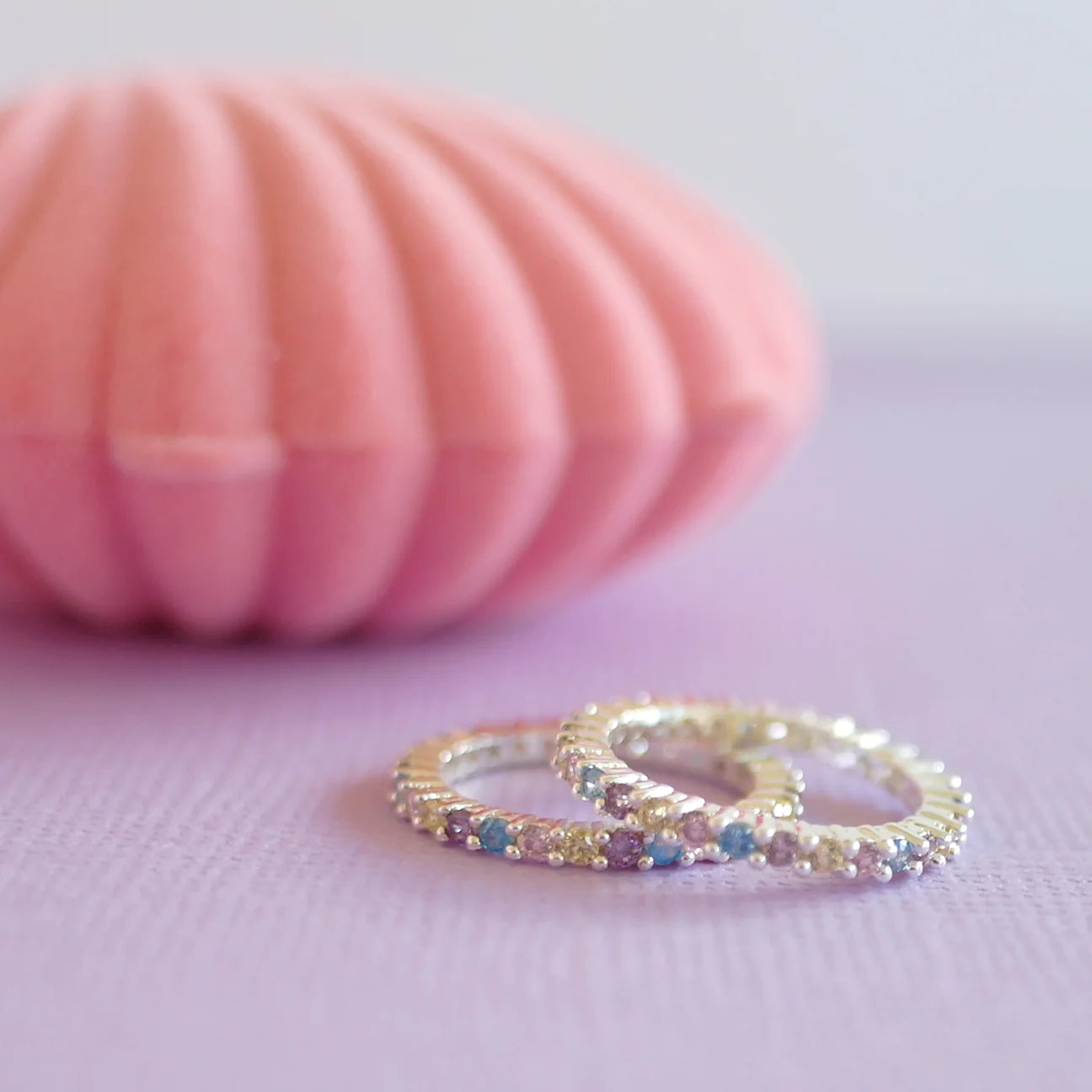 Lauren Hinkley Ring In Velvet Shell Box - Rainbow Connection - Little Reef and Friends