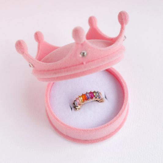Lauren Hinkley Ring In Velvet Crown Box - Endless Rainbow - Little Reef and Friends