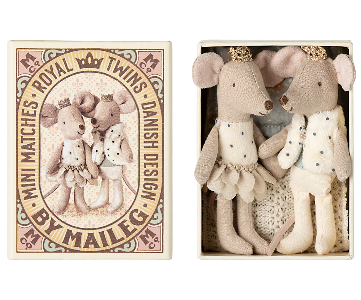 Maileg Royal Twin Mice in Matchbox