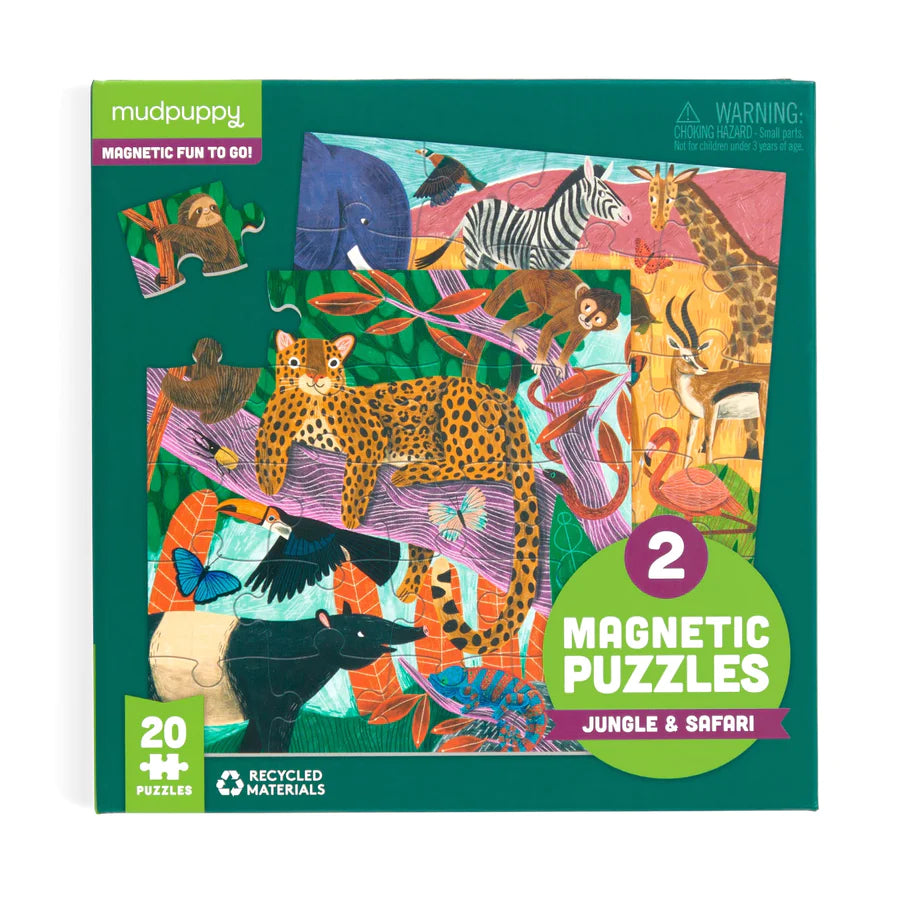 Mudpuppy Safari & Jungle Magnetic Puzzle Double-Sided 20pc - Little Reef and Friends