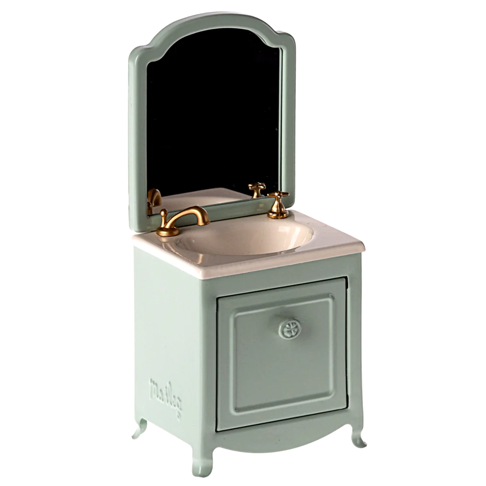 Maileg Sink Dresser & Mirror | Mouse - Dark Mint - Little Reef and Friends