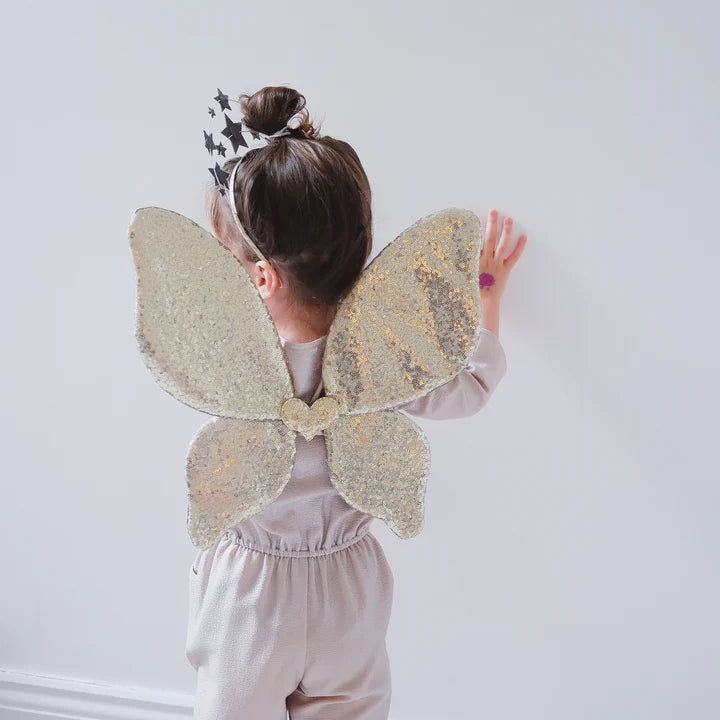 Mimi & Lula Sparkle Sequin Wings - Gold - Little Reef and Friends