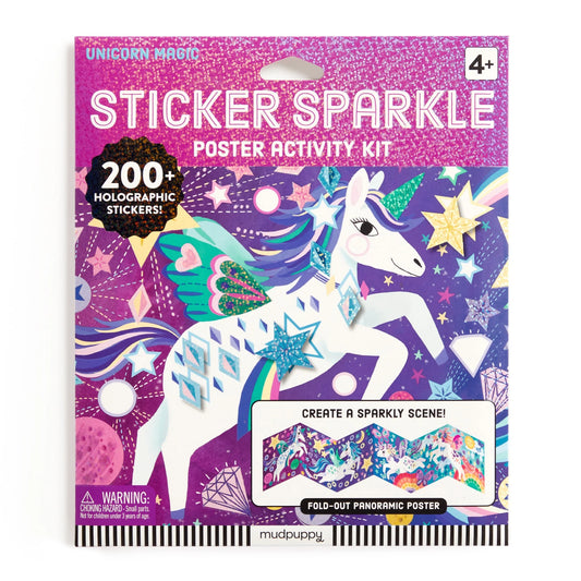 Mudpuppy Sticker Sparkle Activity Kit - Unicorn Magic - Little Reef and Friends