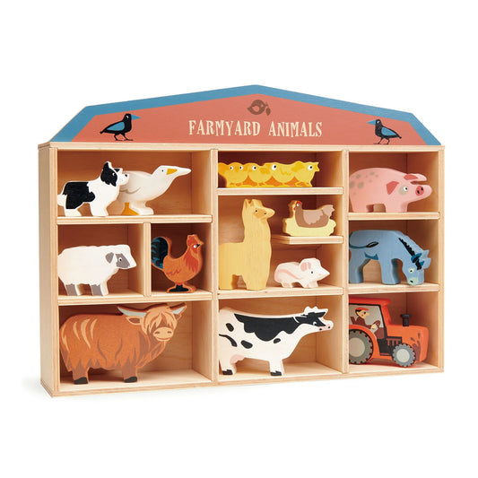 Tender Leaf Toys Farmyard Animals and Display Shelf