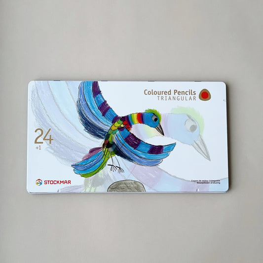 Stockmar Triangular Colour Pencils Metal Case - 24 Colours