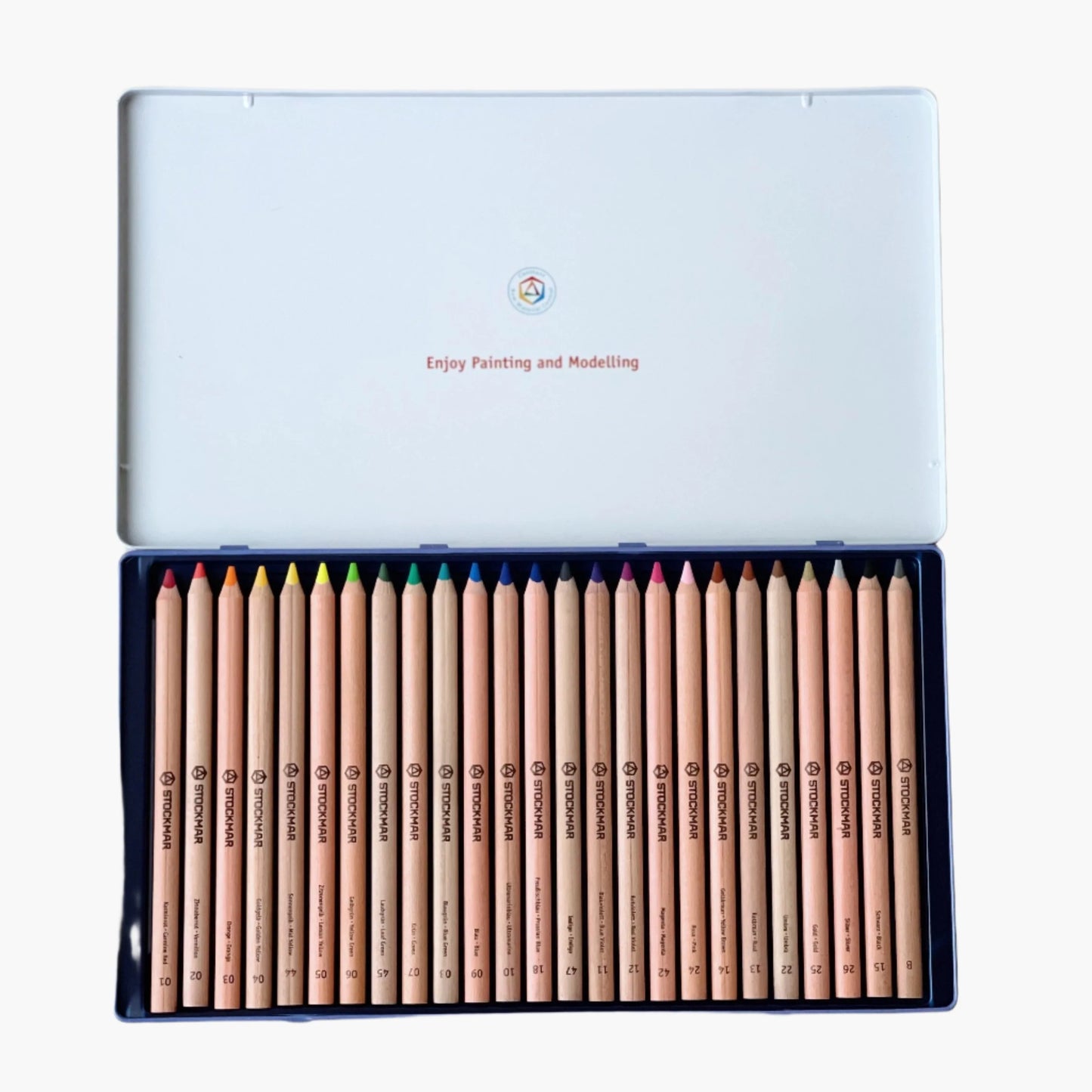 Stockmar Triangular Colour Pencils Metal Case - 24 Colours
