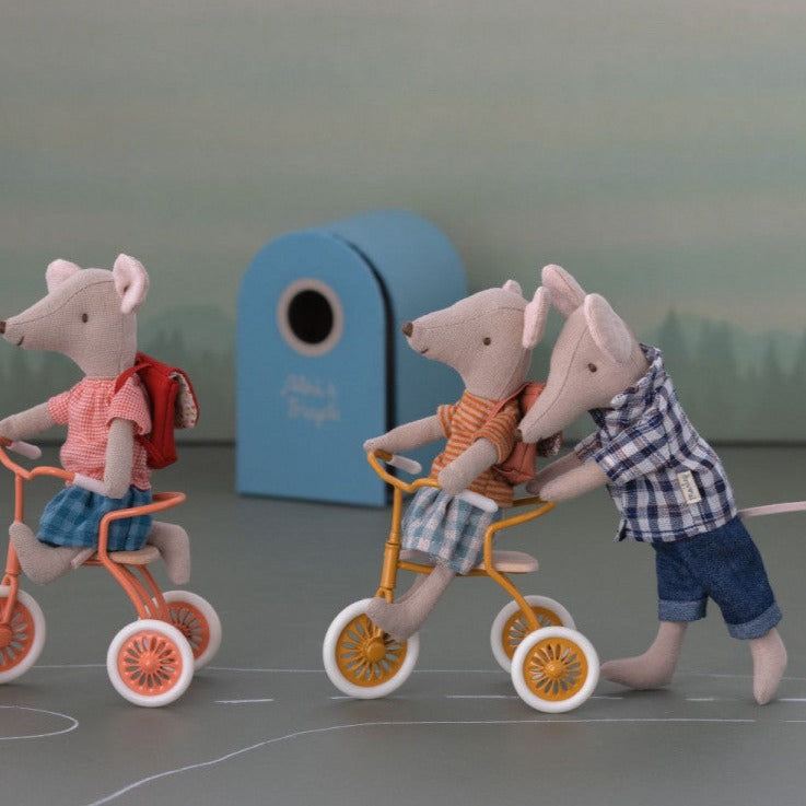Maileg Big Sister Tricycle Mouse - Rose - Little Reef and Friends