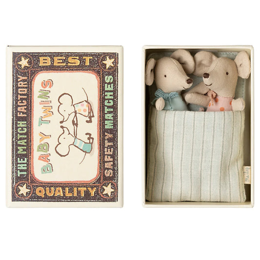 Maileg Twins Baby Mice in Matchbox